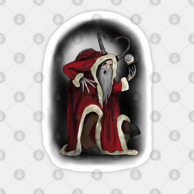 Krampus Christmas Sticker by Creativv Arts